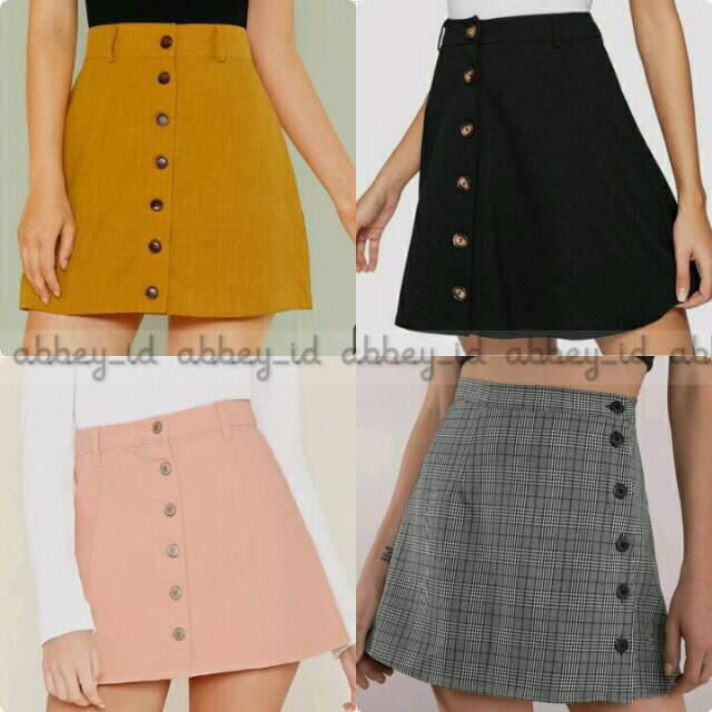 BUTTON SKIRT PLAID  SKIRT ROK MINI ZARA  A LINE SKIRT 