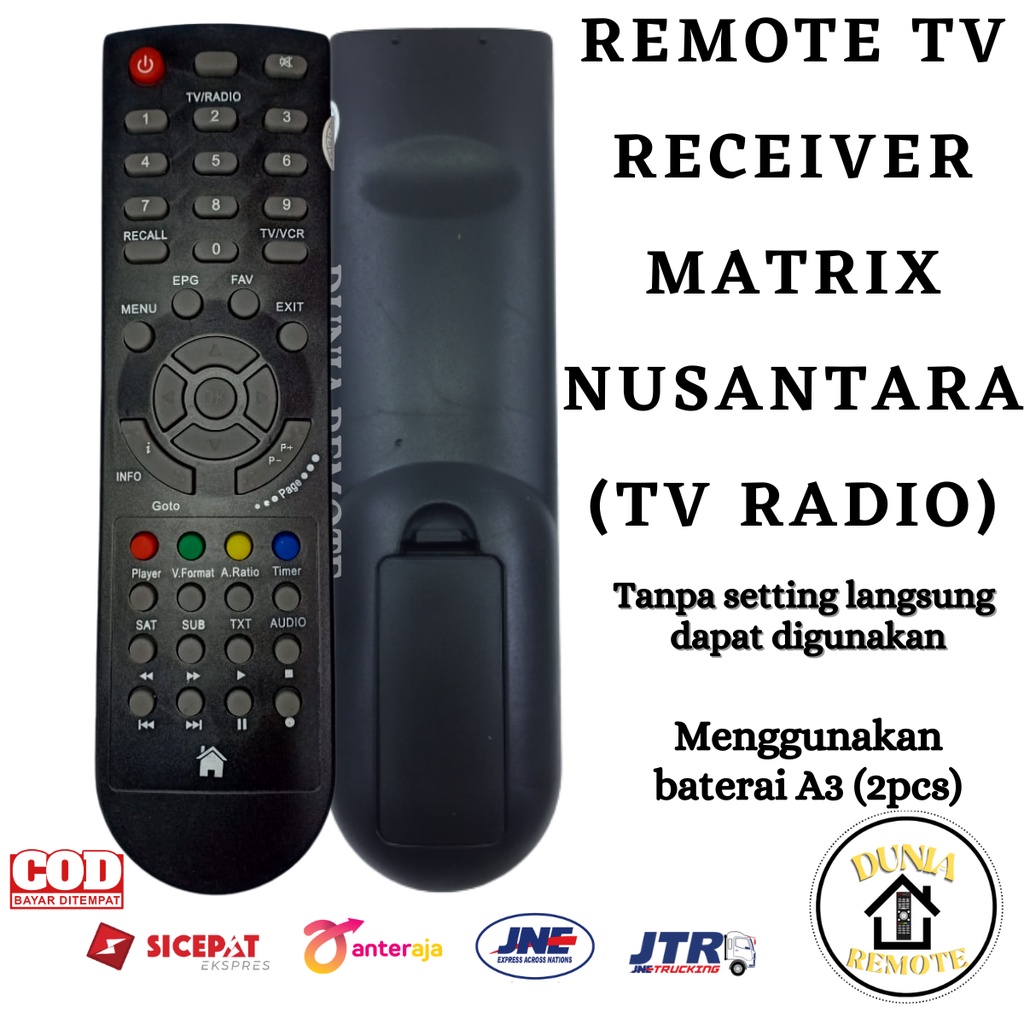 Remot Remote Receiver Parabola TV RADIO Tanaka Nusantara TN-01 4K HD / Transvision Nusantara HD KU