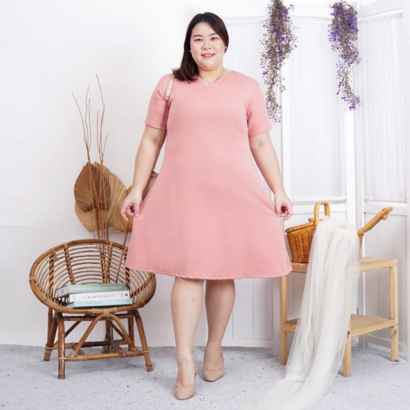 (XL, XXL) BIGSIZE DRESS JUMBO DRESS BIGSIZE DRESS SCUBA DRESS OVERSIZE