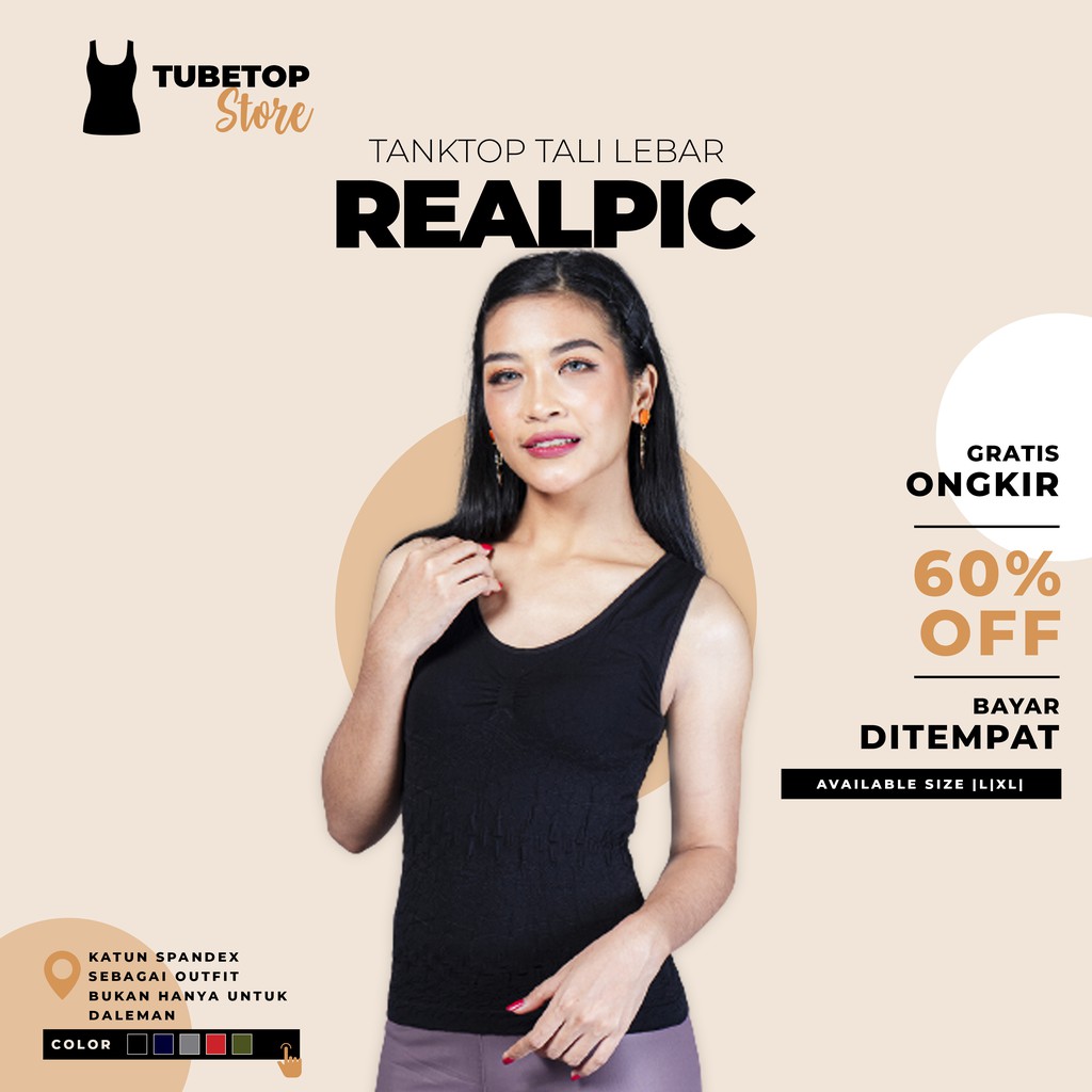Basic Tangtop Corp Jumbo Tengtop Korea Rajut Tantop Wanita Tanktop Polos Import Comisole