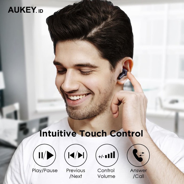 Earphone Bluetooth Aukey Earbuds TWS EP-T25 High Fidelity Audio