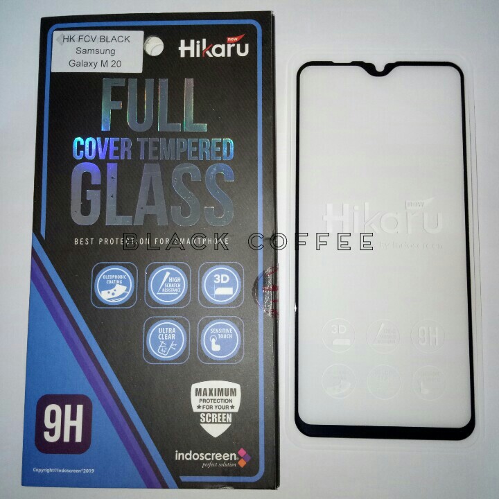 Tempered glass full samsung M20 2019 screen guard Hikaru FCV