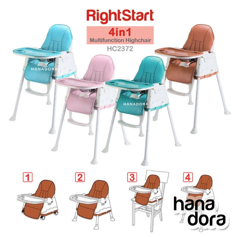 Right Start 4in1 Highchair HC2372 - Kursi Makan Bayi