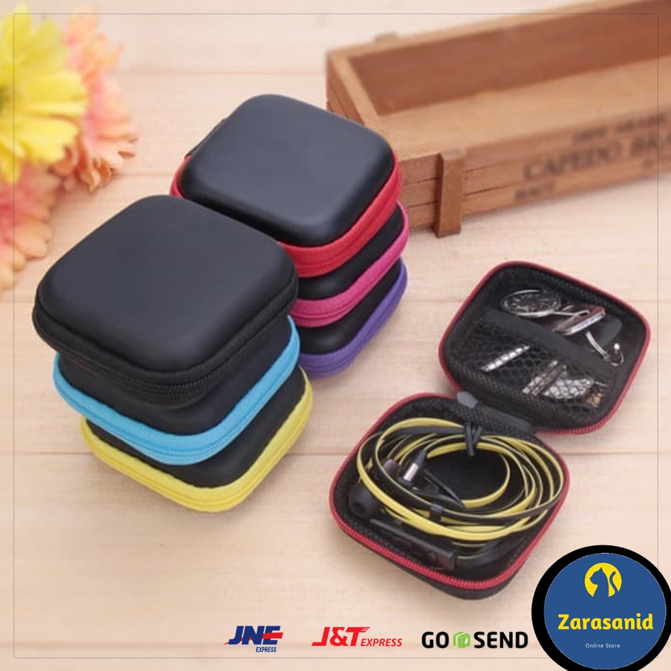 Travel Pouch Dompet Persegi Case Organizer Tempat Headset Koin Kunci Praktis