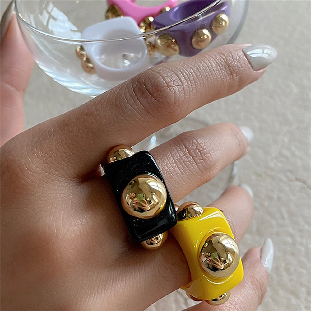 Needway  Cincin Ibu Jari Pria / Wanita Gaya Punk Korea Bahan Resin Metal 2021 Multi Warna