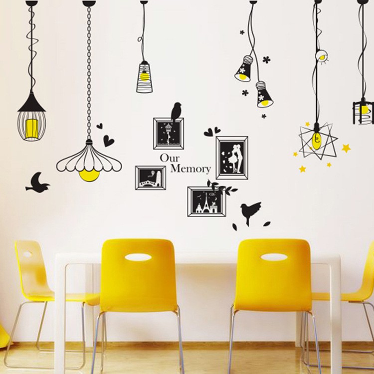 Reliza Wall Sticker Lampu Gantung Hitam Frame Our Memory Stiker Dinding LDR5312