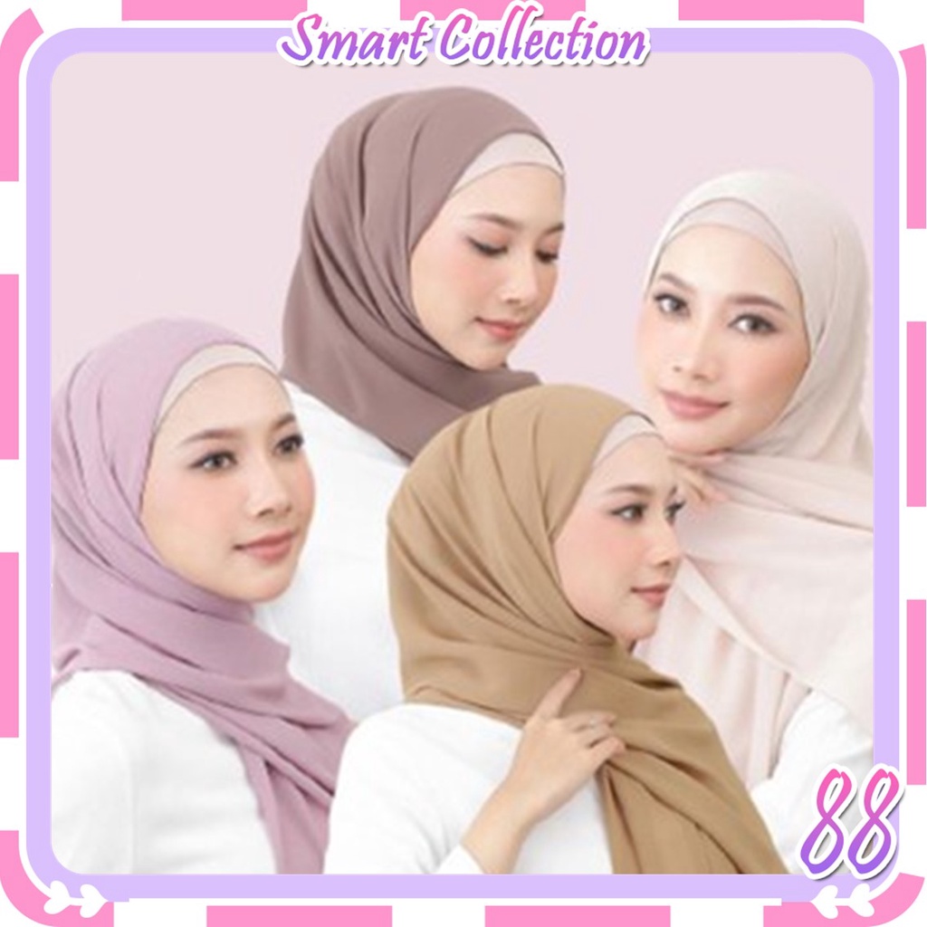 SC✌ HJ182 jilbab Heavy Chiffon Pashmina Arabian Pashmina Premium Quality Chiffon Hijab Import cod