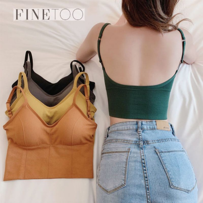 FINETOO FT06 Sport Bra Busa Tanpa Kawat Atasan Tanktop Crop Top Push Up Camisol Gym Fitness Jogging