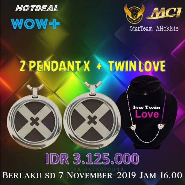 [PROMO] 3 kalung kesehatan Pendant X, biopendant, lsw twin love ORIGINAL MCI