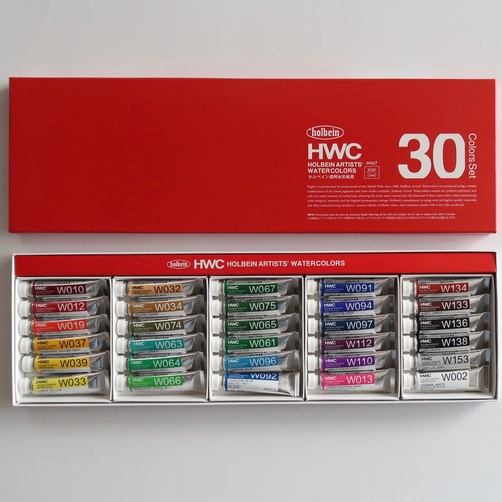 Holbein Artists' Watercolours 30 colour set 5ml