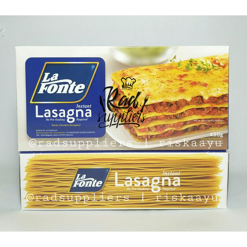 La Fonte Instant Lasagna 450gram Best Seller Shopee Indonesia