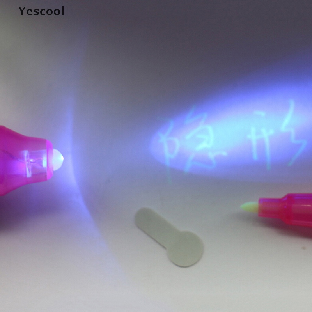 Yescool Pen Spidol Tinta Invisible Dengan Lampu LED Ultra Violet