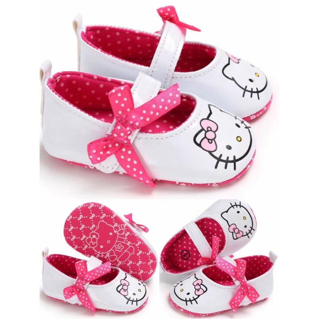 SEPATU BAYI PEREMPUAN 0 6 12 Bulan PREWALKER BAYI Import 1 Tahun KITTY WHITE