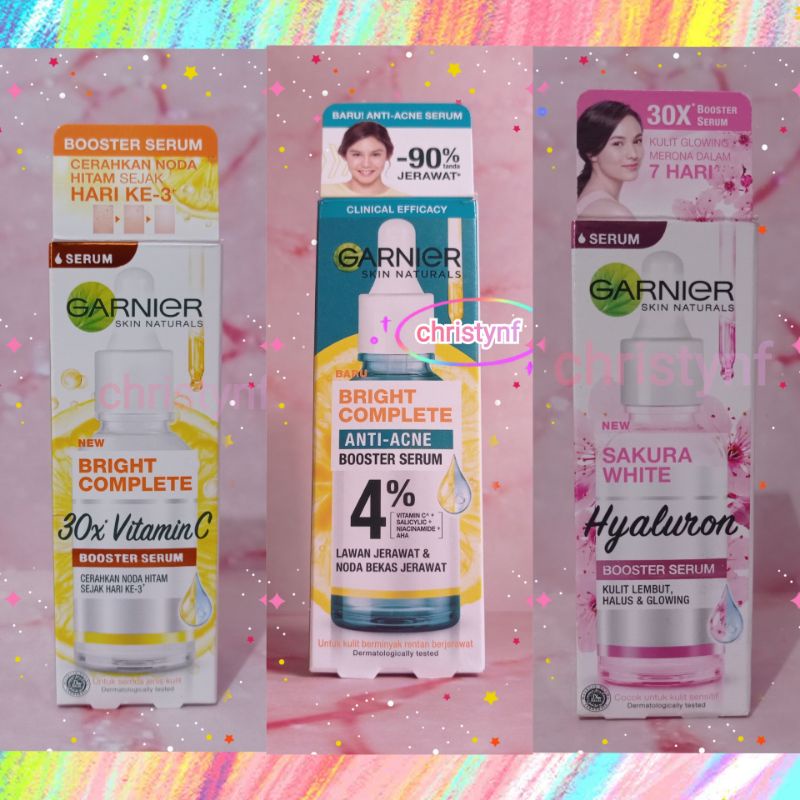 Jual Garnier 30ml BOOSTER SERUM 30X* vitamin C / Hyaluron / Anti-Acne ...