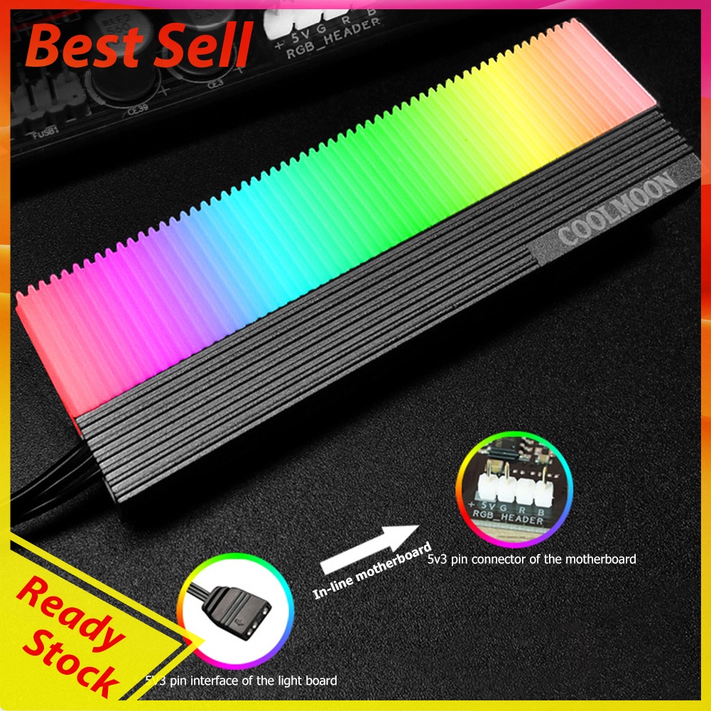COOLMOON CM-M7S M.2 SSD Heatsink Cooler 2280 ARGB Solid State Disk Radiator