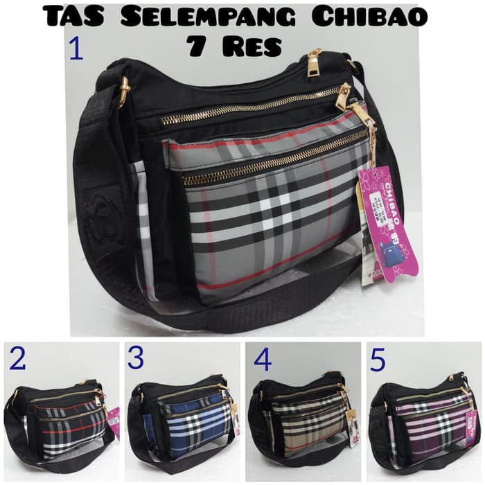 PROMO Murah TAS SELEMPANG IMPORT CHIBAO MOTIF BLUEBERRY 7Res ,