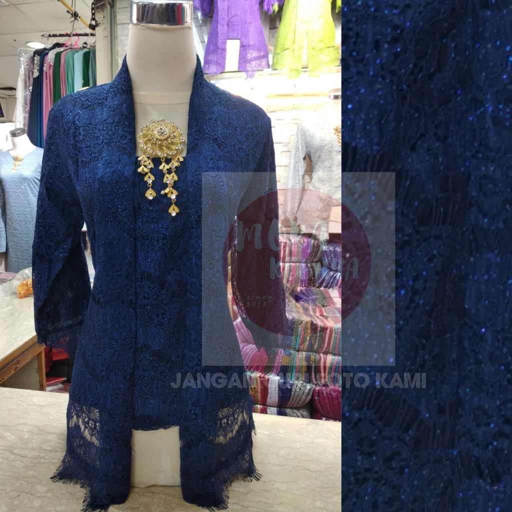 kebaya kutu baru lengan 7/8_kebaya brukat_kebaya_kebaya kutu baru modern_kebaya encim_kebaya wisuda murah-NAVY