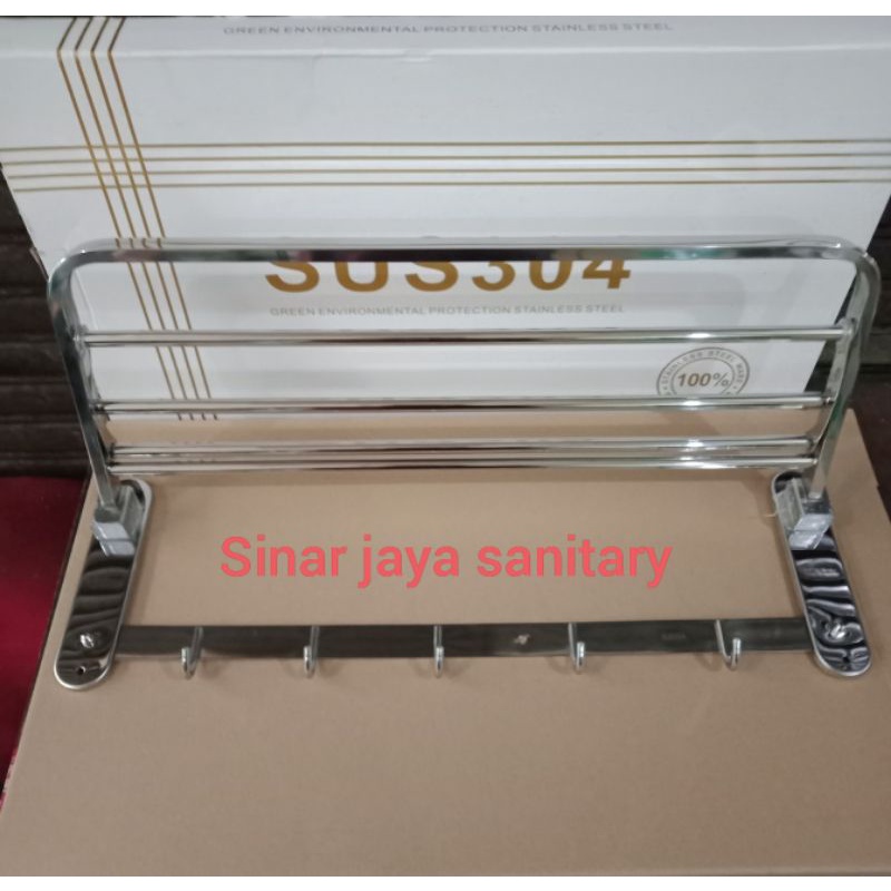 Rak handuk lipat stainless sus 304 &quot;ORIGINAL&quot; / Gantungan handuk lipat stainless