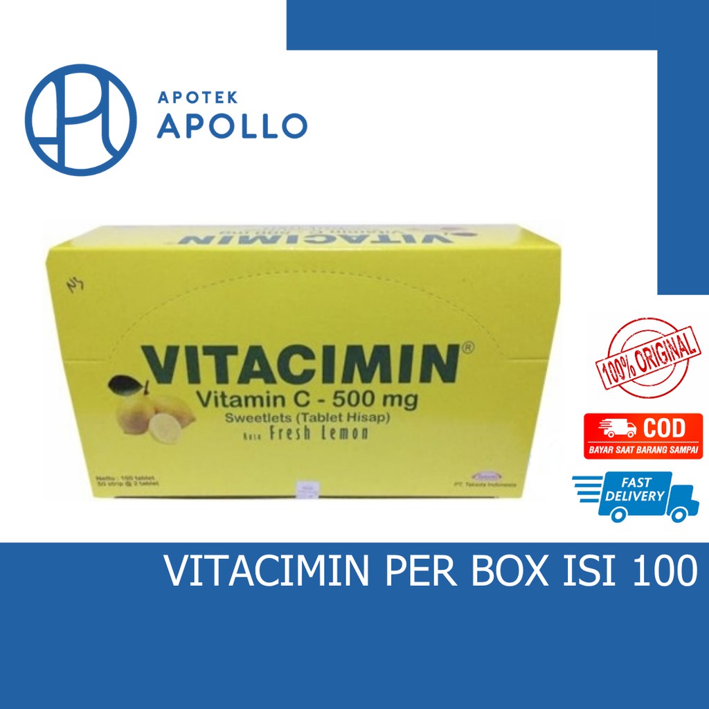 VITACIMIN PER BOX ISI 100 FRESH LEMON ORANGE BLUBERRY VITAMIN C HISAP