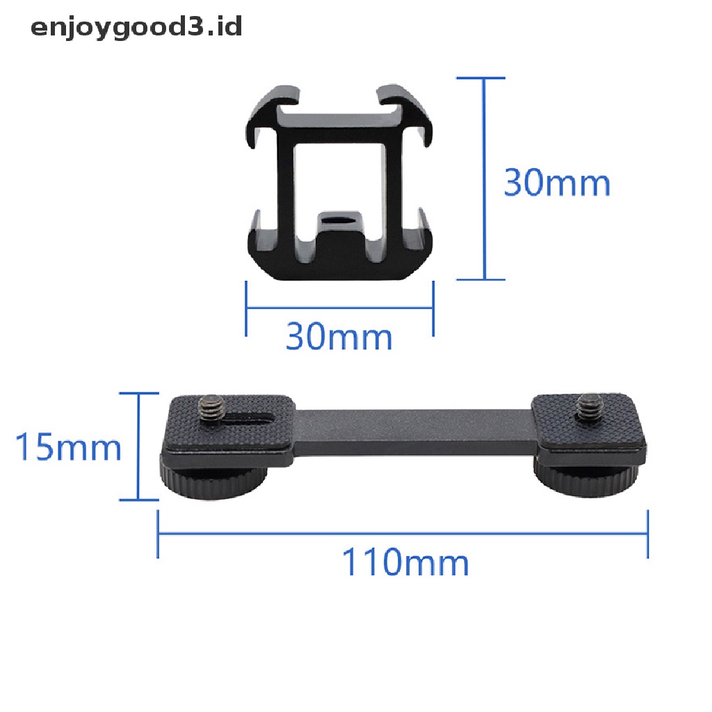 (Id) 3 In 1 Bracket Adapter Hot Shoe Mount Stand Holder Kamera