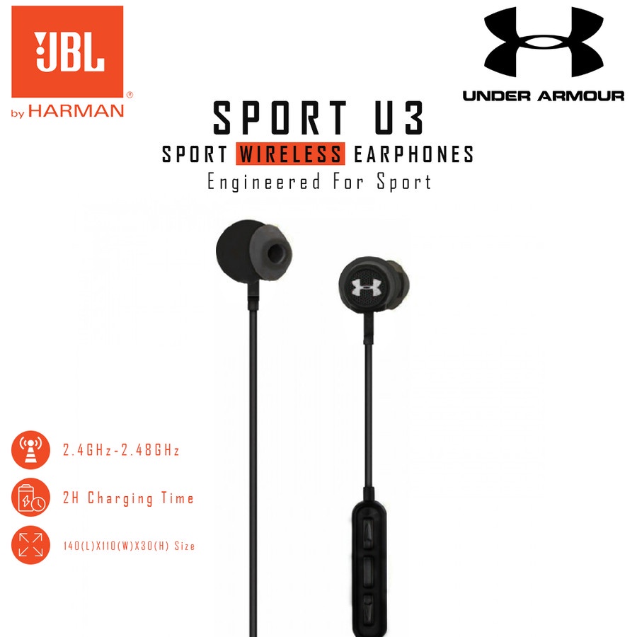 Headset Handsfree Bluetooth UnderArmour Sport U3 Wireless Earphone