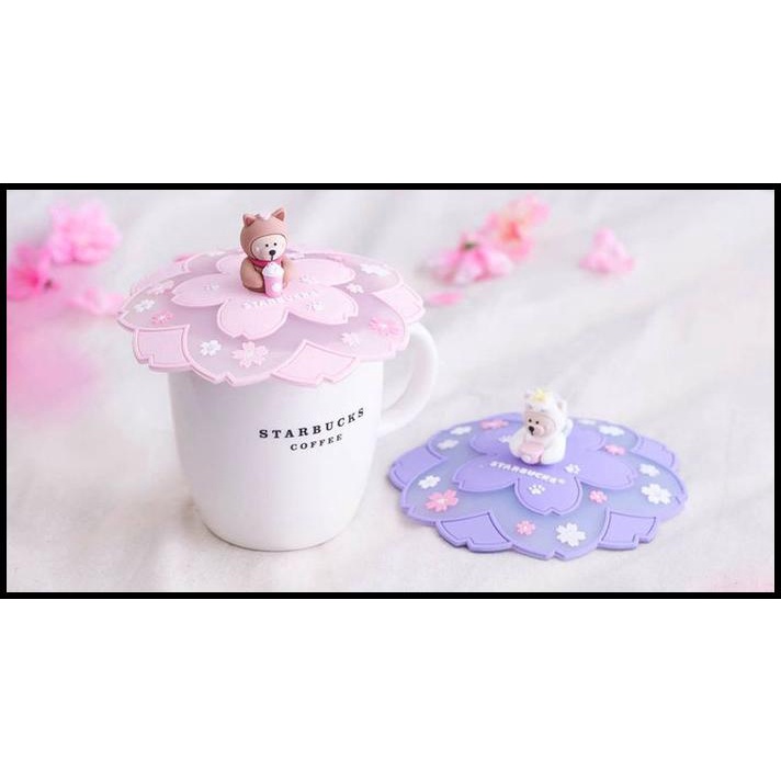Mug Gelas - Starbucks Bearista Cup Lid, Tutup Gelas Silicone Starbucks