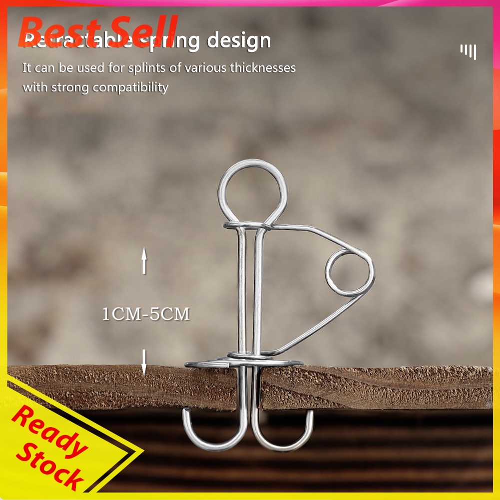 Octopus Deck Anchor Peg Hooks Fishbone Stainless Steel Wind Rope Buckles