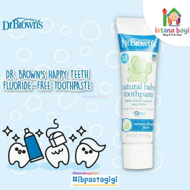 Dr.Brown's Natural baby Toothpaste 40 gr / Dr Brown's Pasta Gigi bayi HG025/HG063