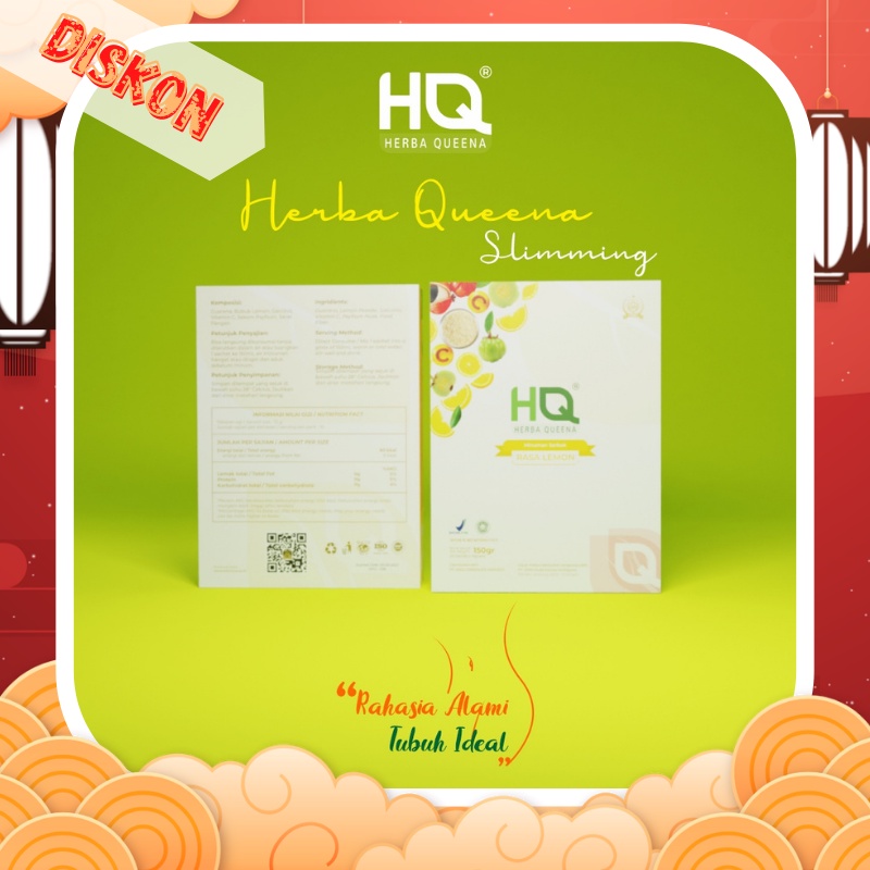Pelangsing Obat Diet Herbal Penurun Berat Badan - HQ Herba Queena Slimming Minuman Serbuk Rasa Lemon