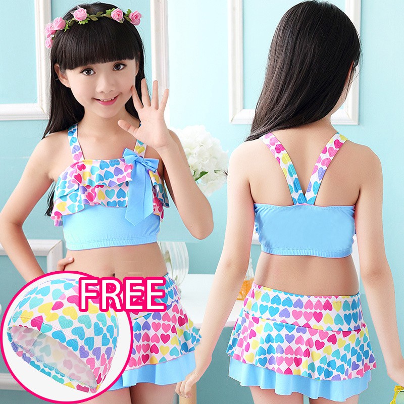 Baju Renang Anak Perempuan Swim Suit Bikini Love