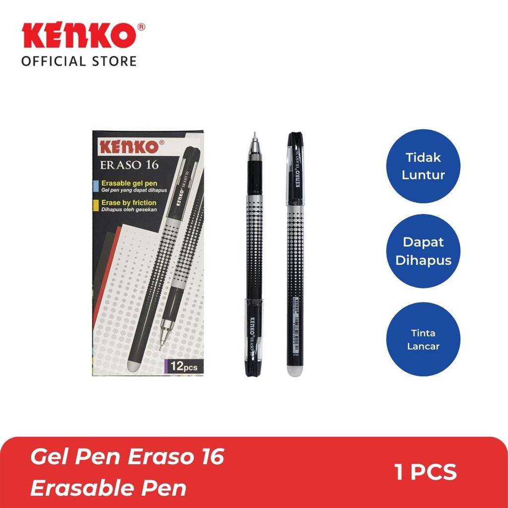 

KENKO GEL PEN / Pulpen Jel / Pena Jel Dapat Dihapus Eraso 16 Black