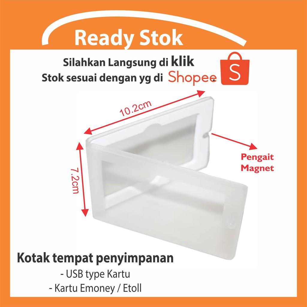 Box Kotak Plastik tempat Emoney id Card  /  USB Flashdisk model Kartu
