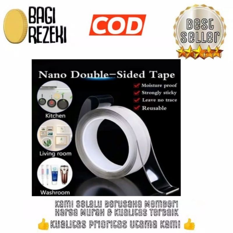 Double Magic Tape Bening Ketebalan 1 MM