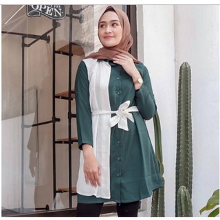 realpict Tesi tunik  nt atasan wanita baju  muslim lengan 