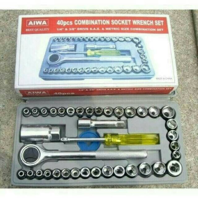 Kunci Sok 40 pc Aiwa Lengkap Tool Kit Shock