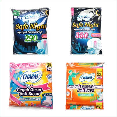 SK Charm Body Fit Extra Maxi Wing Non Wing Safe Night Pembalut Wanita Sachet Saset 29cm 35cm