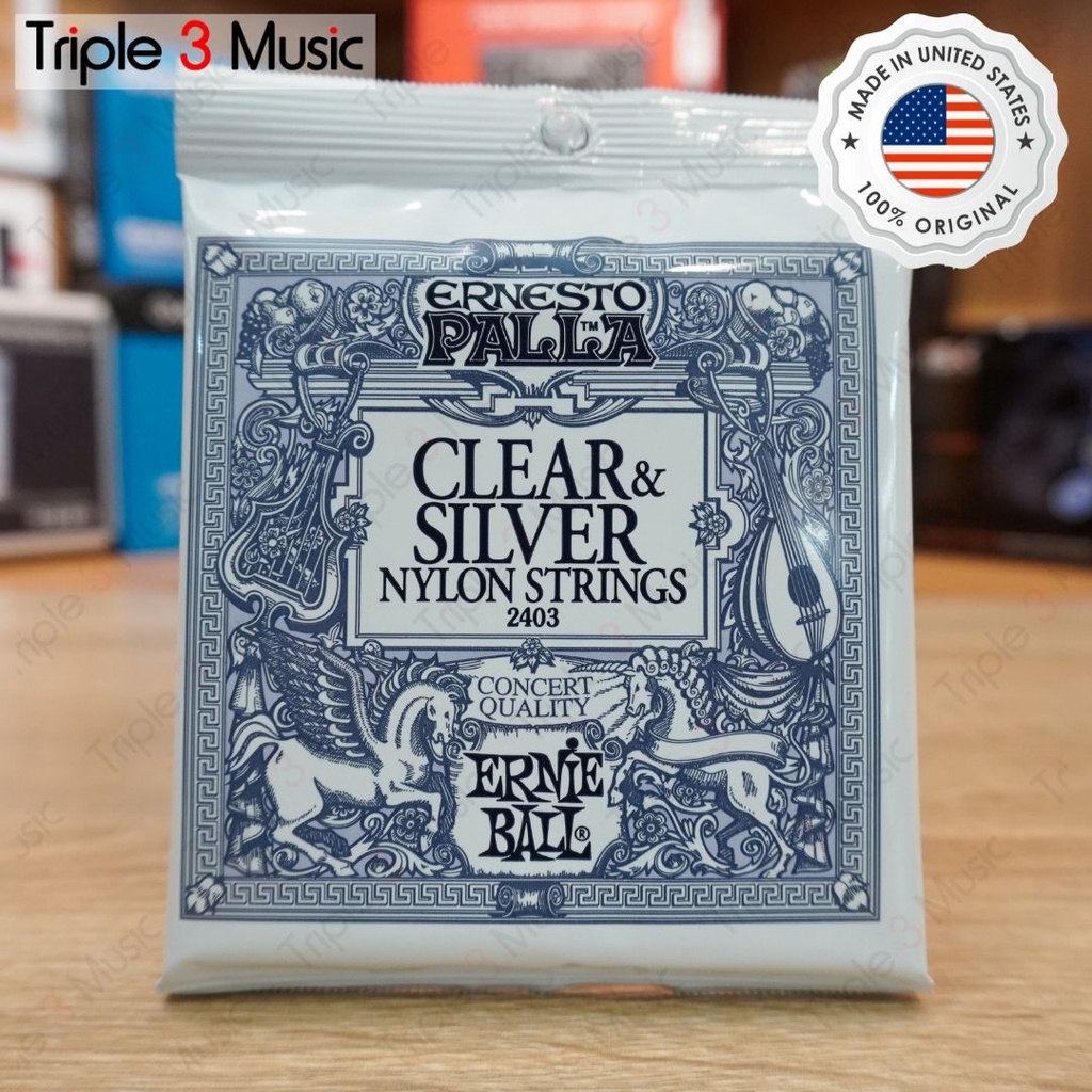 Ernieball 2403 ORIGINAL Nylon Clear and Silver Senar gitar nylon