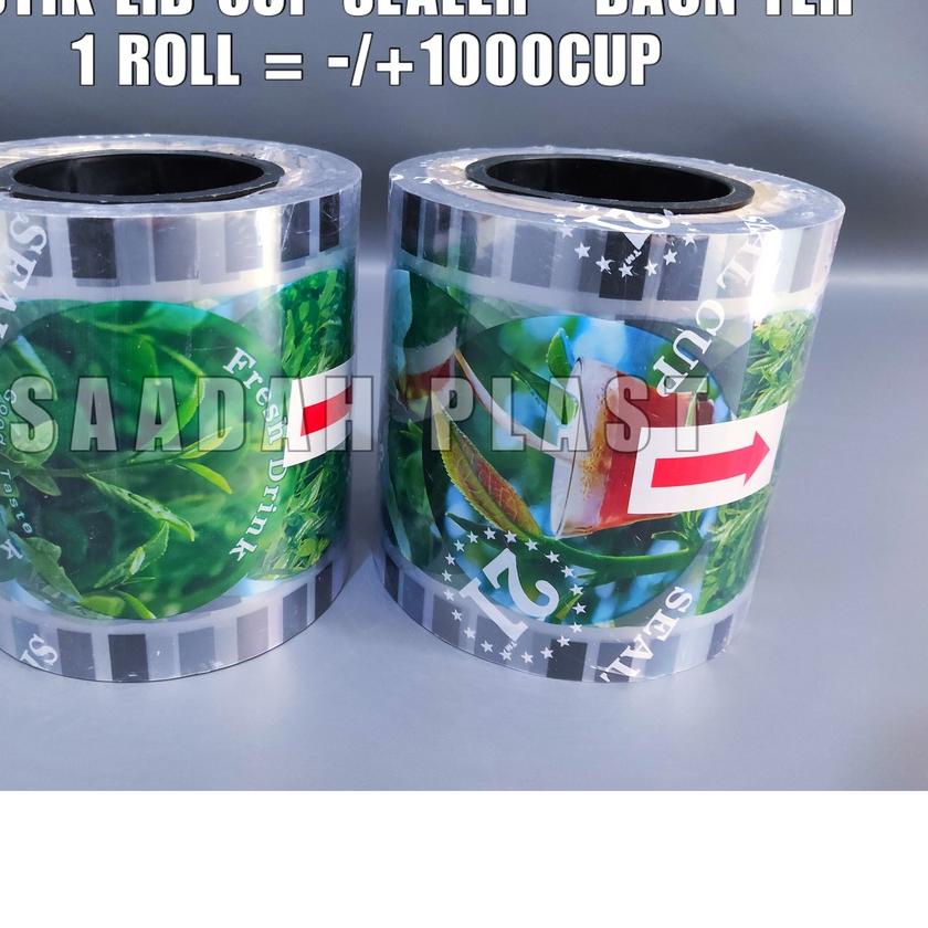 

★ Plastik Lid Cup Sealer Cup - Daun Teh 21 1000cup / Seal Cup Polos ♖