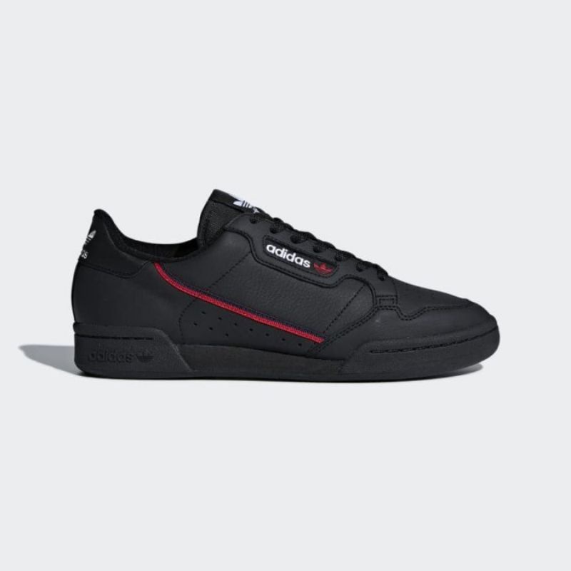 ORIGINAL Adidas Continental 80 Black Red White Hitam Merah Putih Sepatu Sneaker Pria Wanita Women