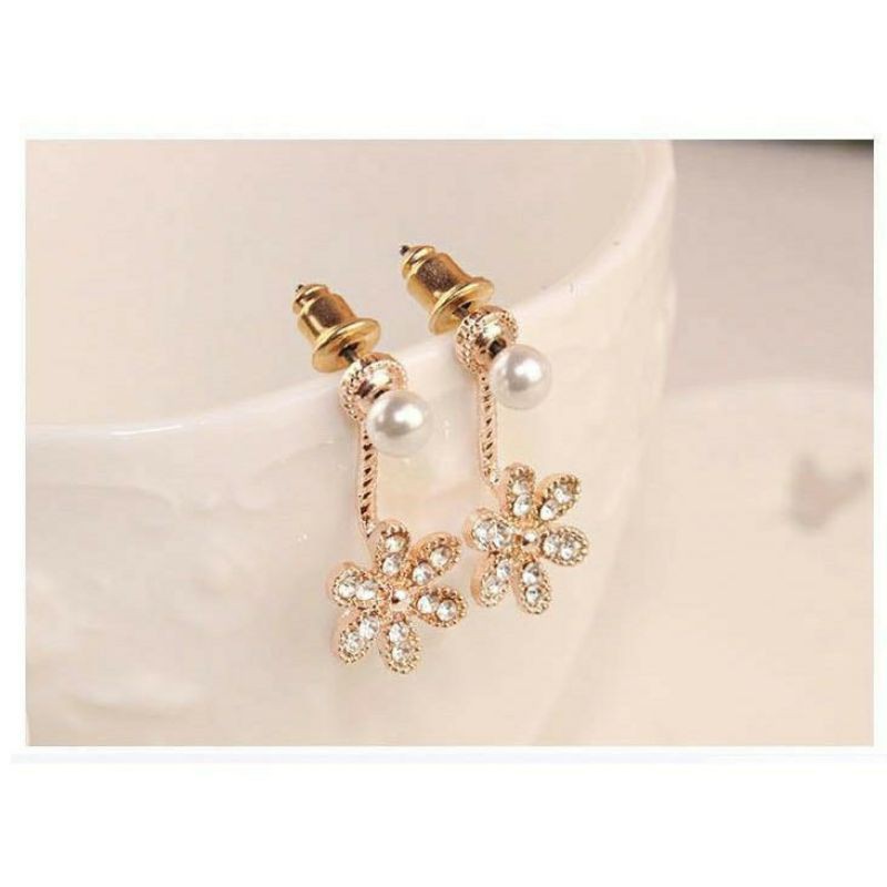 anting bunga gantung/anting Korea/anting simple