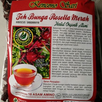 

Teh Seduh Bunga Rosella Merah Kencono Sari Herbal Organik Alami