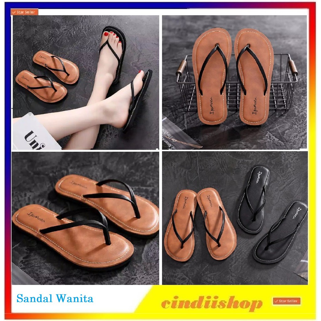 Sandal Flat Jepit Wanita Ipomoea Sendal Tali Japit Ipmoea Dewasa Cewek-1