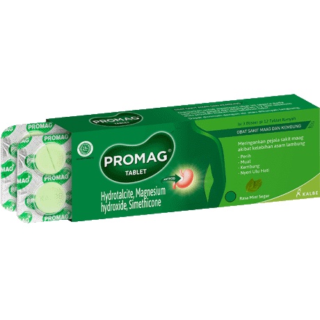 PROMAG TABLET BOX ISI 30 TABLET OBAT MAAG DAN KEMBUNG ISI 3 BLISTER