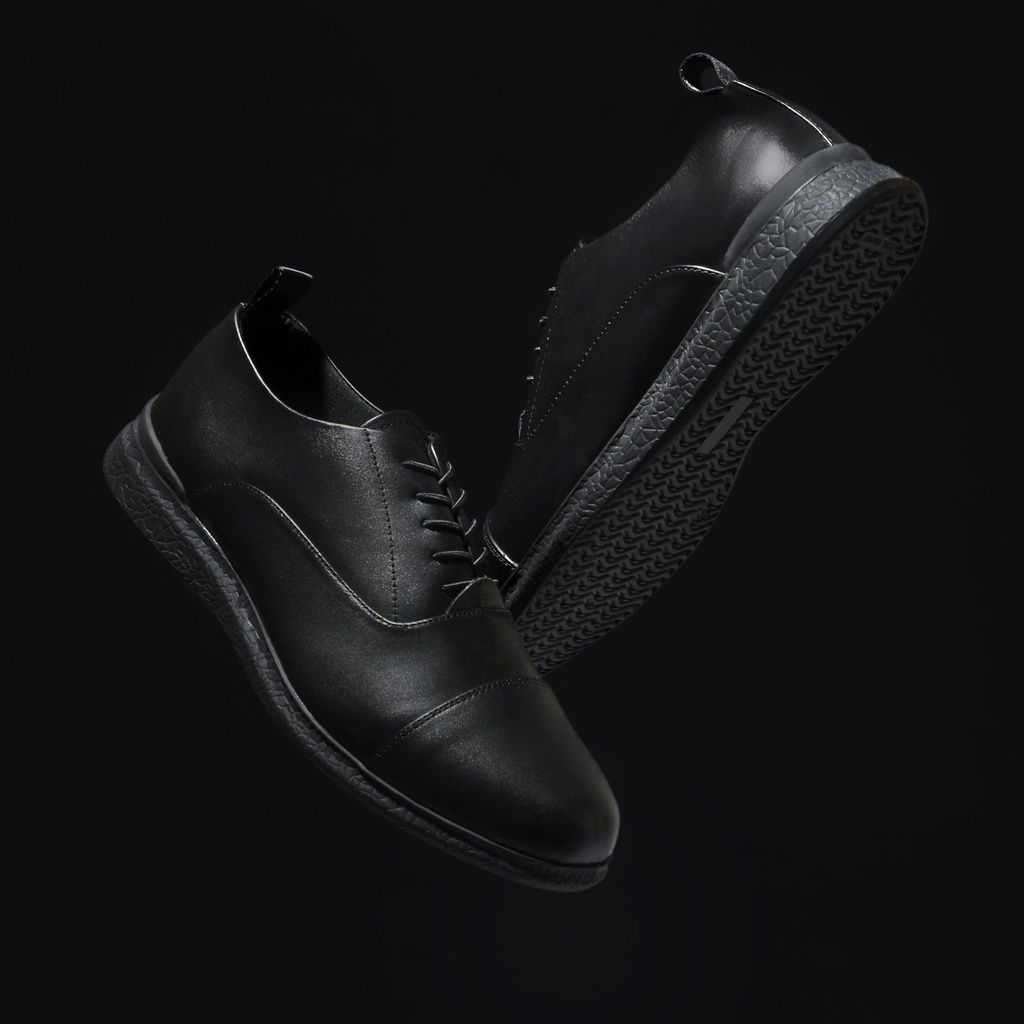 OXFORD 3.0 BLACK (Kulit Asli) - Sepatu Formal Pria Pantofel Pria Kulit Asli Casual Kerja Kantor Kuliah Pantopel Hitam Tali Kasual Original