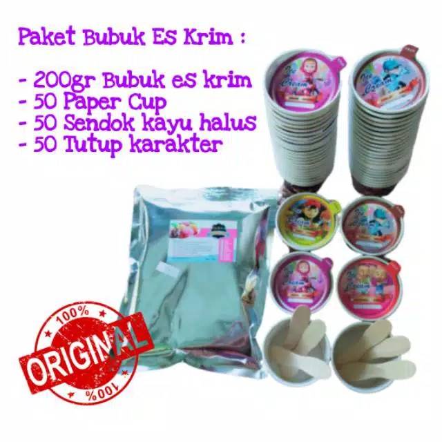 

BUBUK ES KRIM 200gr + CUP 50 ML + TUTUP + SENDOK