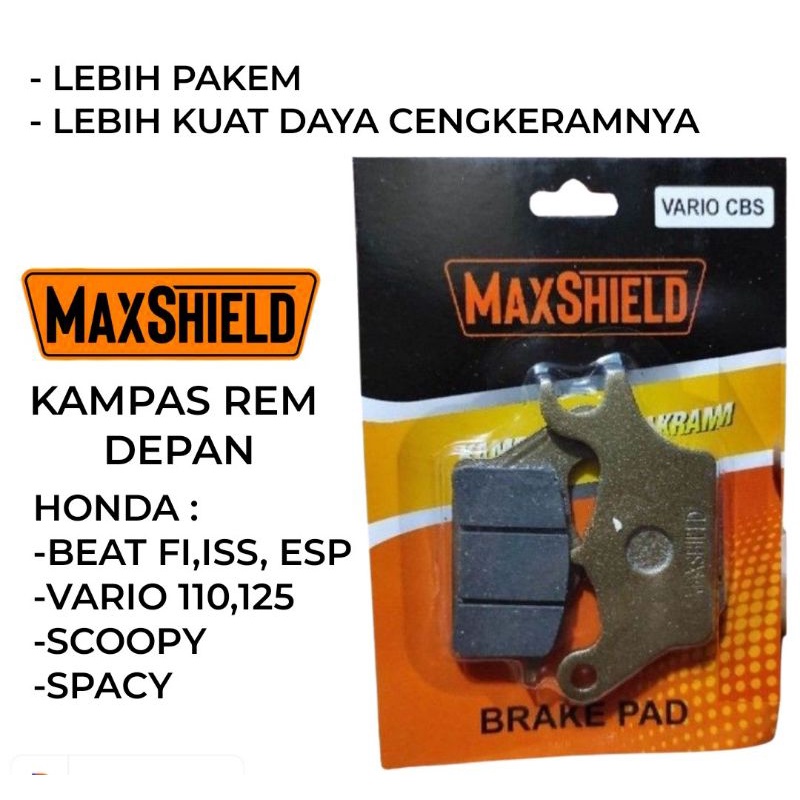 KAMPAS REM DEPAN MAXSHIELD HONDA BEAT FI ,ISS ,ESP, VARIO 110 125 ,SCOOPY, SPACY