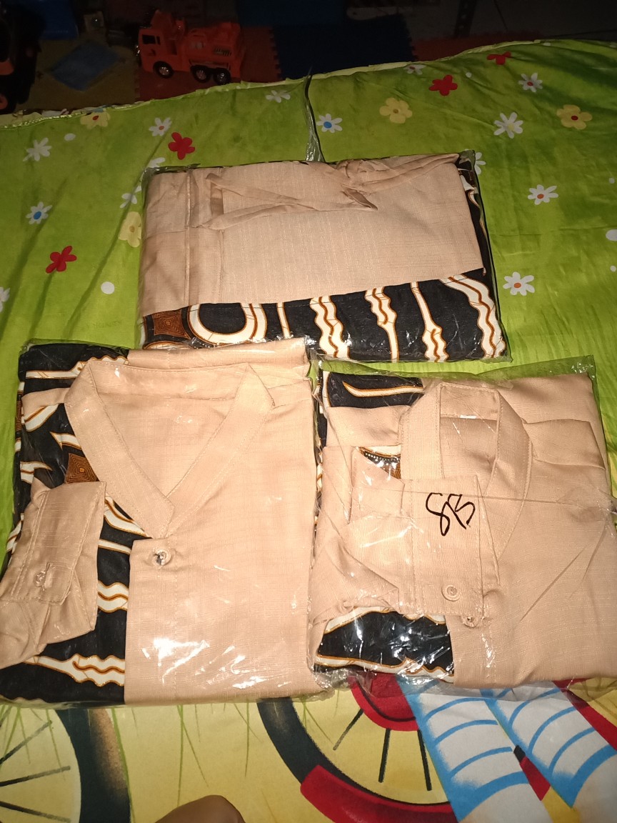 Sb Collection Couple Family Silvia Dress Maxi Gamis Muslim Dan Kemeja Jasko Batik Anak Ayah