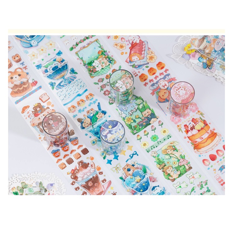 

[SAMPLE] PET tape | masking tape | selotip bullet journal / bujo (glossy & waterproof) - Dessert House