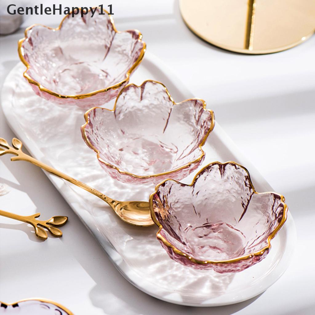 Gentlehappy Mangkok Saus / Cuka Bahan Kaca Inlay Emas Gaya Jepang