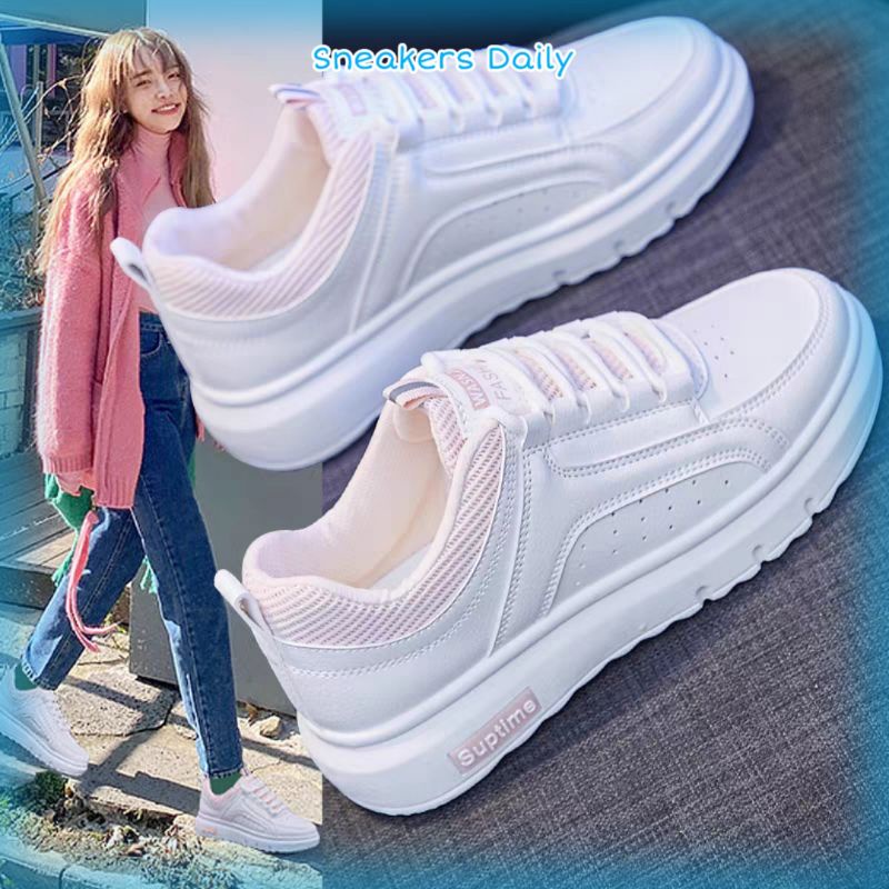 COD Sneakersdaily K198 Sepatu Sneakers Wanita Sepatu Casual Putih
